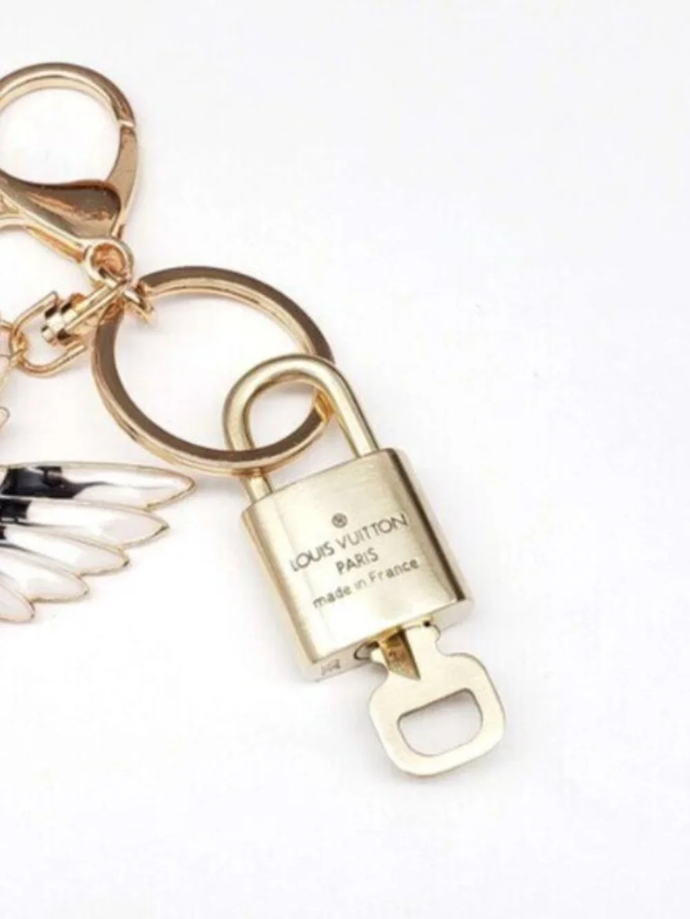 Authentic Louis Vuitton Gold Padlock 🔒 Shiny LV Key + Bag Unbranded Bird Charm